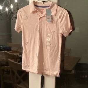 Cat & Jack Light Pink Polo with Purple Embroidery